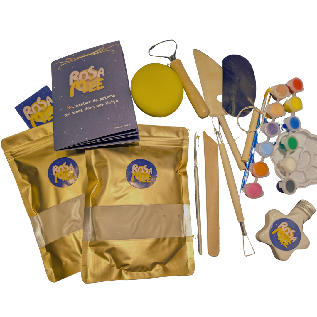 tout le coffret rosamee pour faire de la poterie à la maison